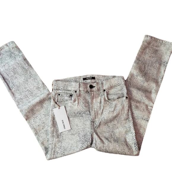 GRLFRND Reed High Rise Skinny Jeans Sz 25/26 NWT Animal Spotted Print USA - Picture 5 of 12